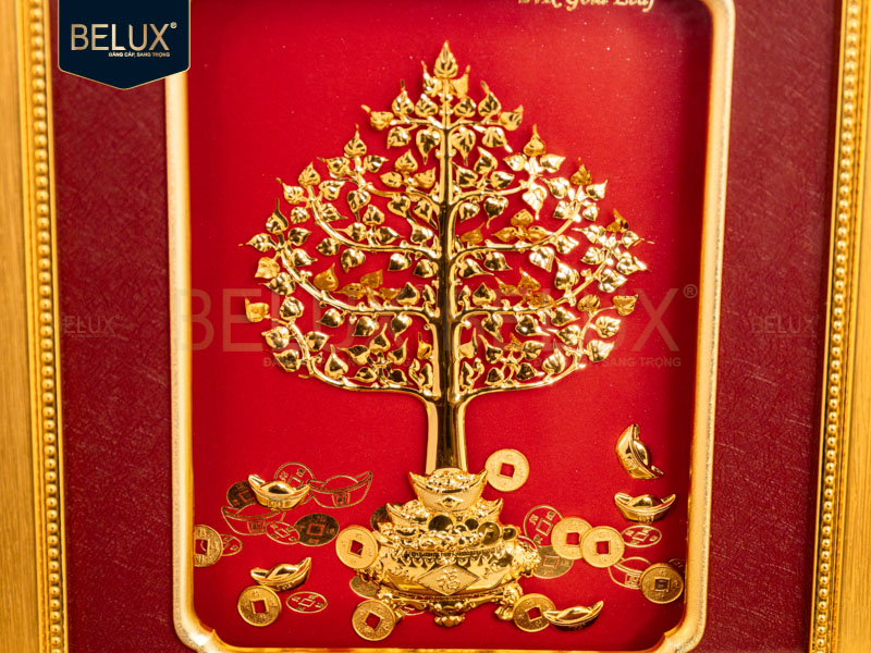 Tranh cây Tài Lộc dát vàng 24K 25x32cm